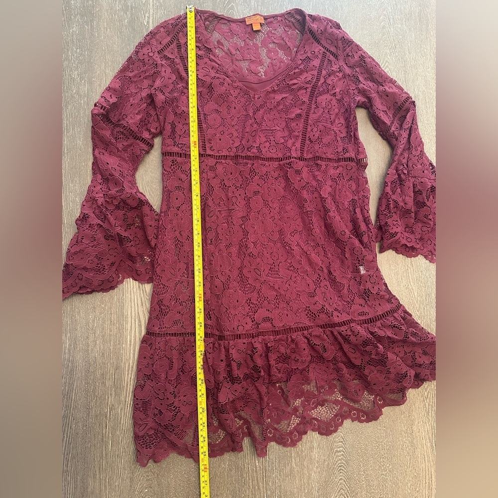 NWOT SCULLY LACE LONG BELL SLEEVE DRESS - Size Large SKU:151 - Picture 6 of 11